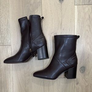 Franco Sarto Dark Brown Block Heeled Boots